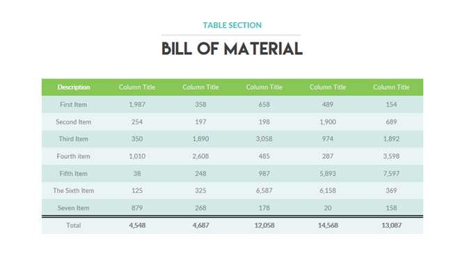 简单简洁表格PPT模板素材