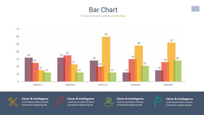 多项对比柱状图PPT素材