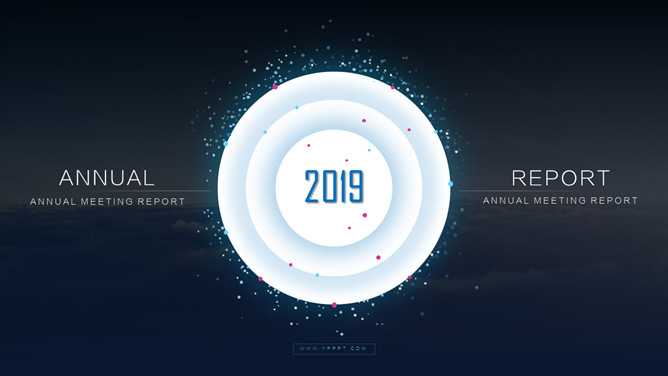 精美深蓝粒子科技风PPT模板