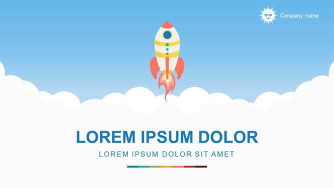 清新卡通小火箭PPT模板下载