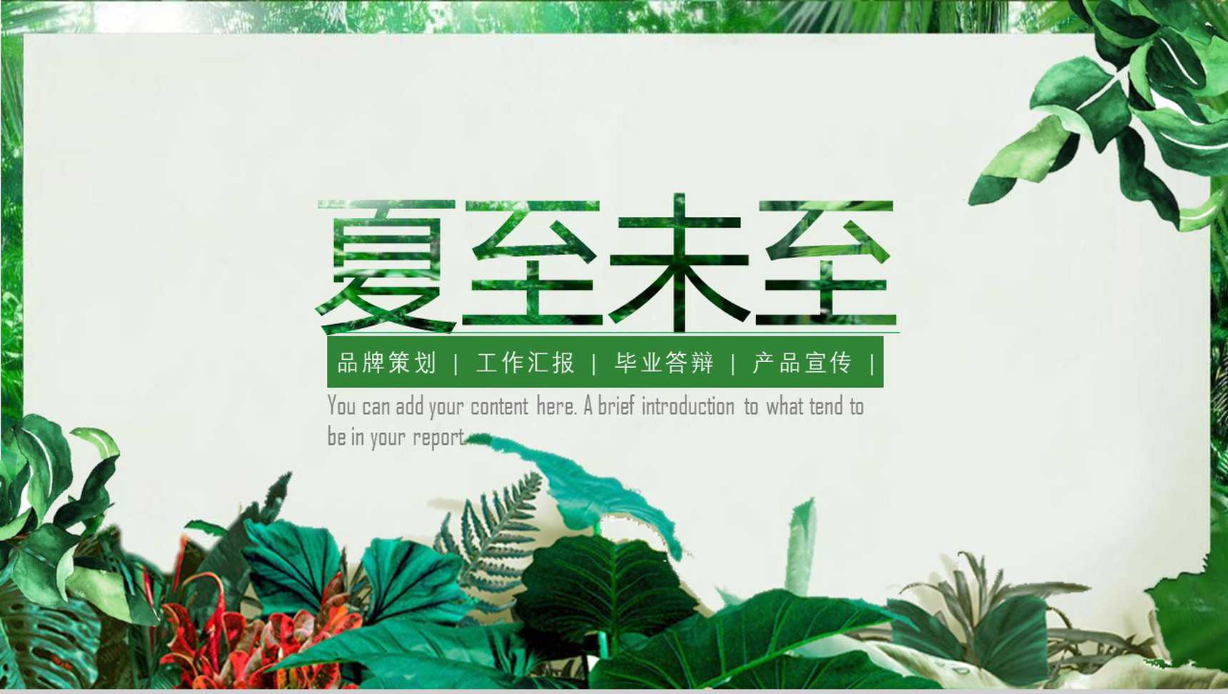 夏至未至主题策划答辩汇报PPT模板