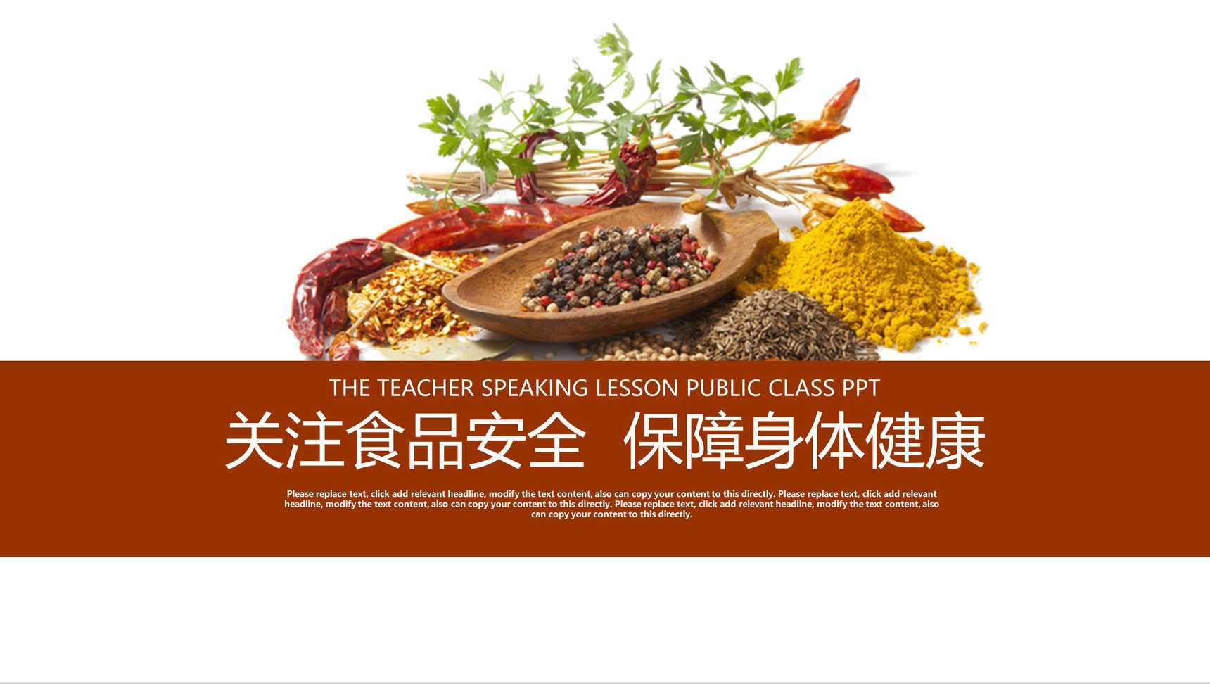 简约关注食品安全商务工作汇报总结PPT模板