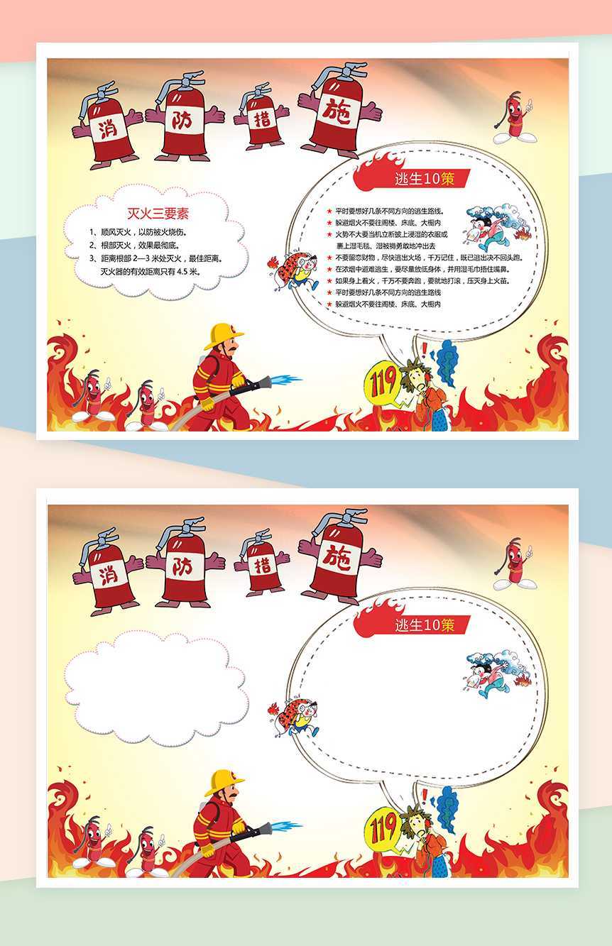 消防安全措施讲解手抄报Word模板