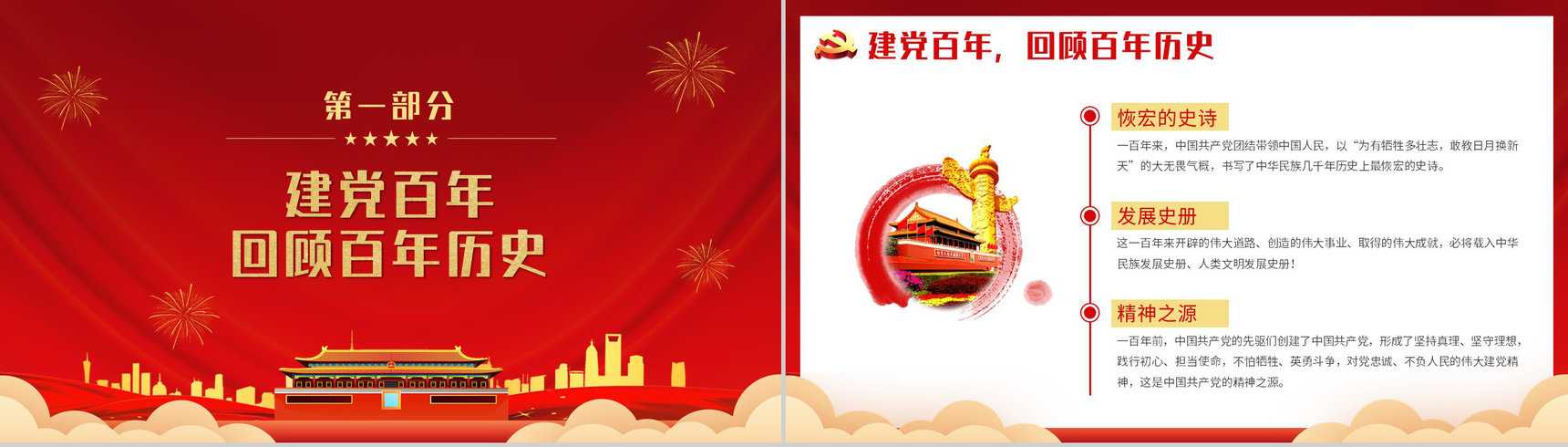 建党一百周年总书记在百年庆典上的重要讲话PPT模板-3