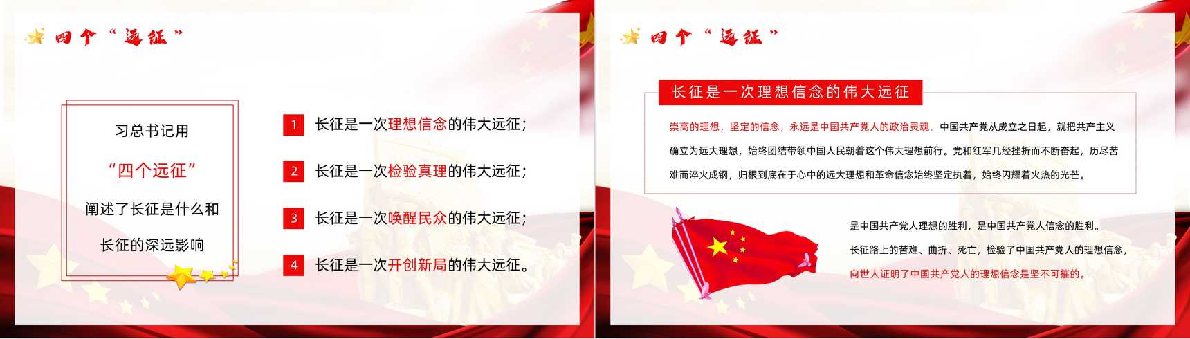 党政风庆祝长征胜利纪念日宣传活动党员干部爱国教育培训PPT模板-3