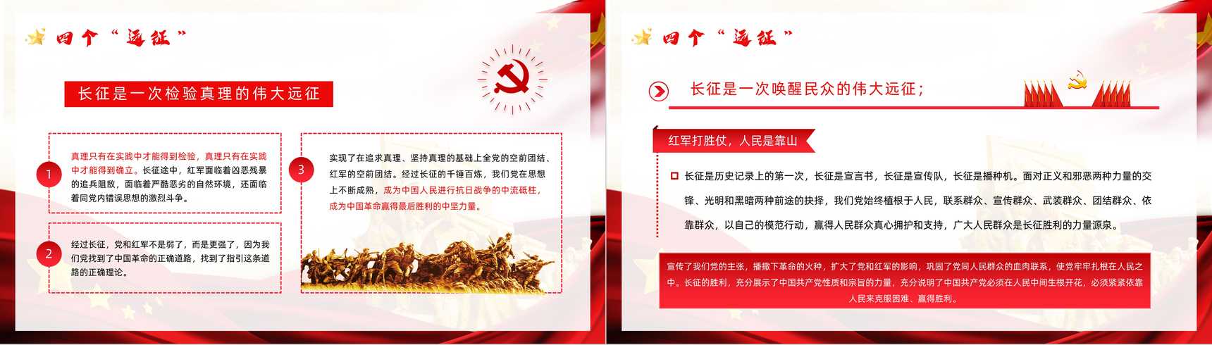 党政风庆祝长征胜利纪念日宣传活动党员干部爱国教育培训PPT模板-4