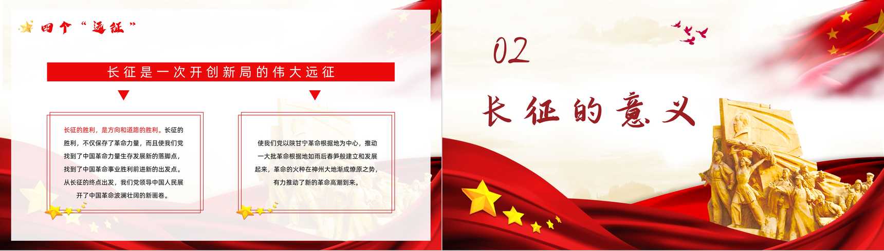 党政风庆祝长征胜利纪念日宣传活动党员干部爱国教育培训PPT模板-5