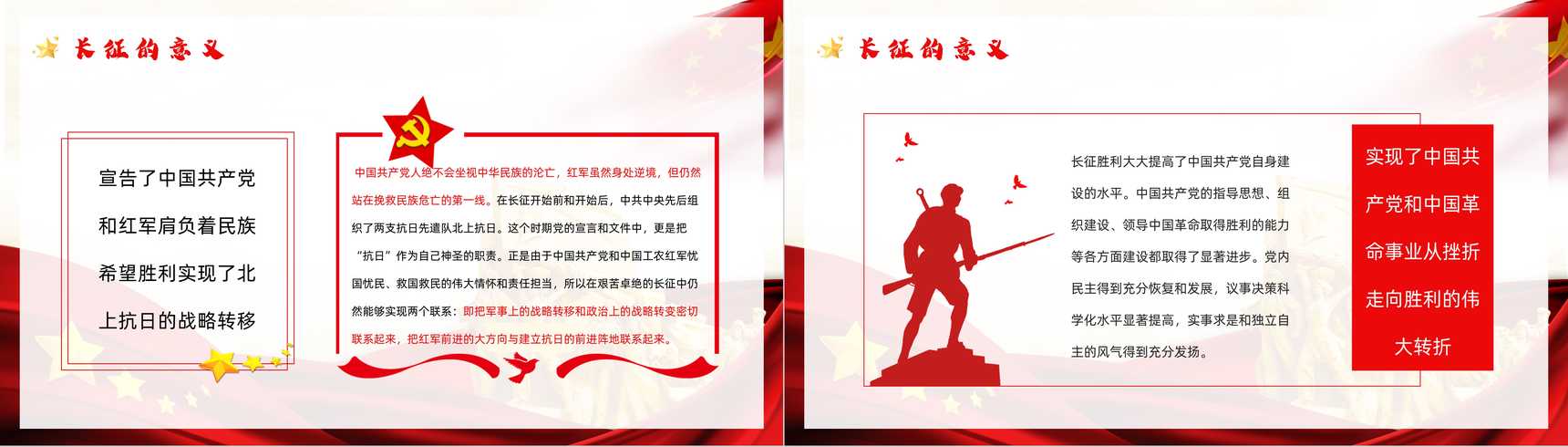 党政风庆祝长征胜利纪念日宣传活动党员干部爱国教育培训PPT模板-7