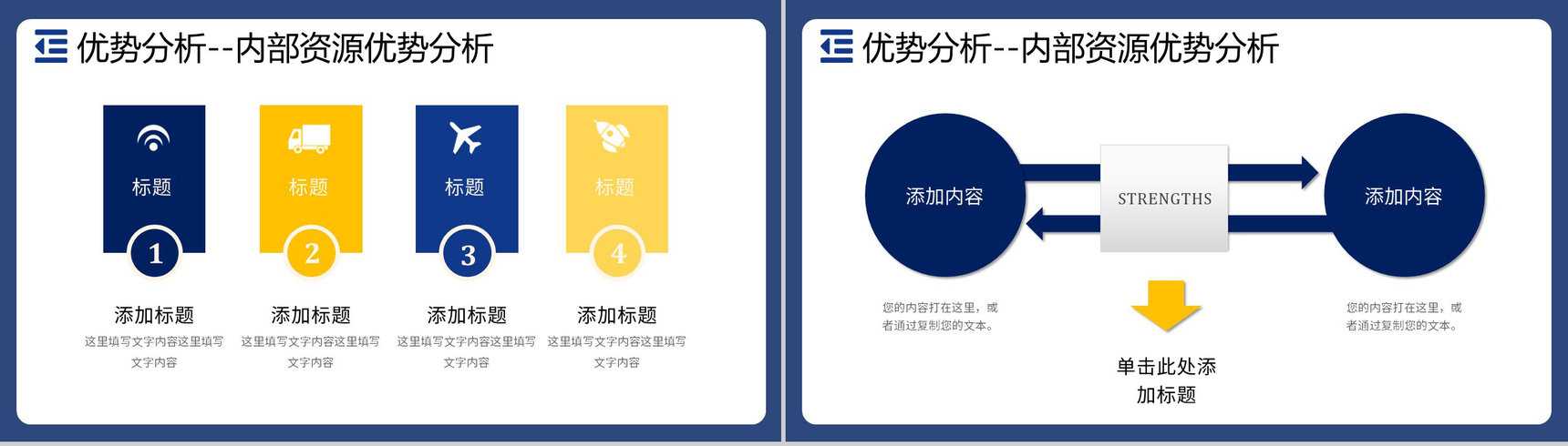 企业数据SWOT分析逻辑关系图形信息可视化PPT模板-5