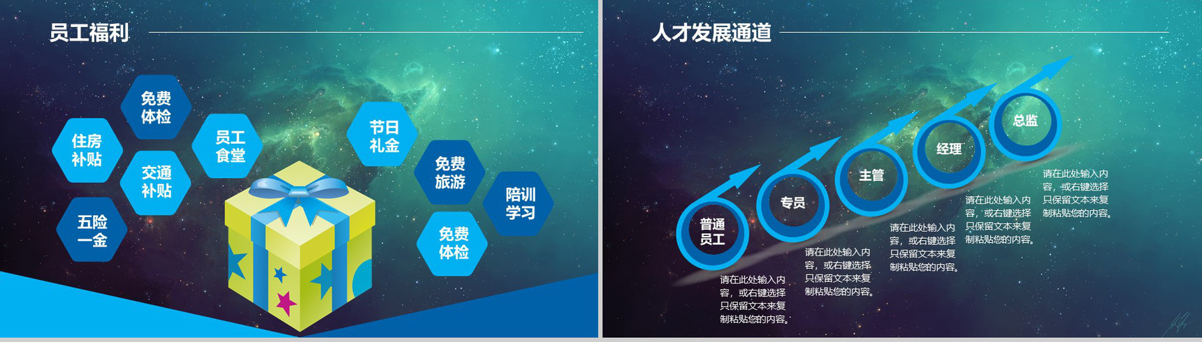 微立体星空科技大气校园企业招聘方案工作总结PPT模板-9