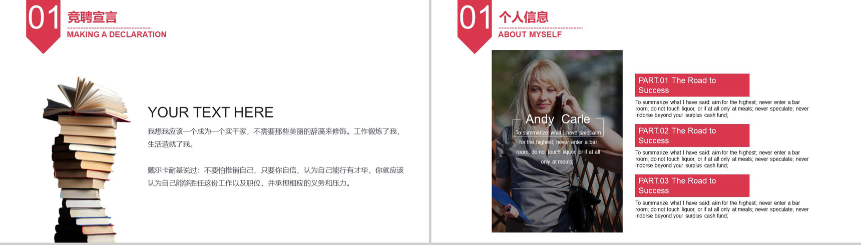 简约风格个人岗位竞聘PPT模板-3