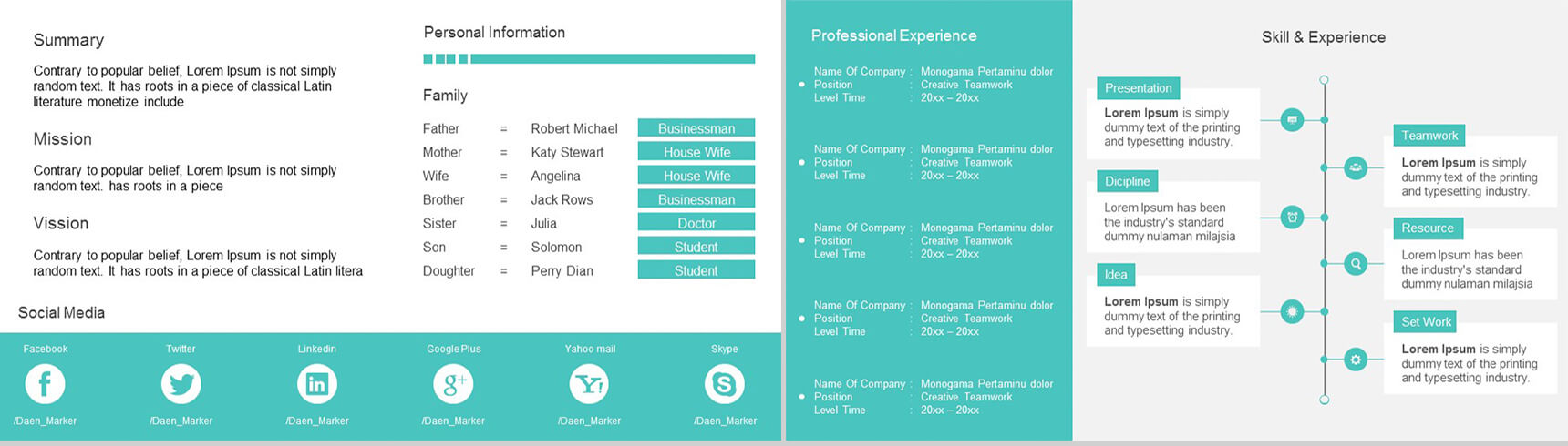 英文欧美自我介绍简历求职竞聘通用PPT模板-3