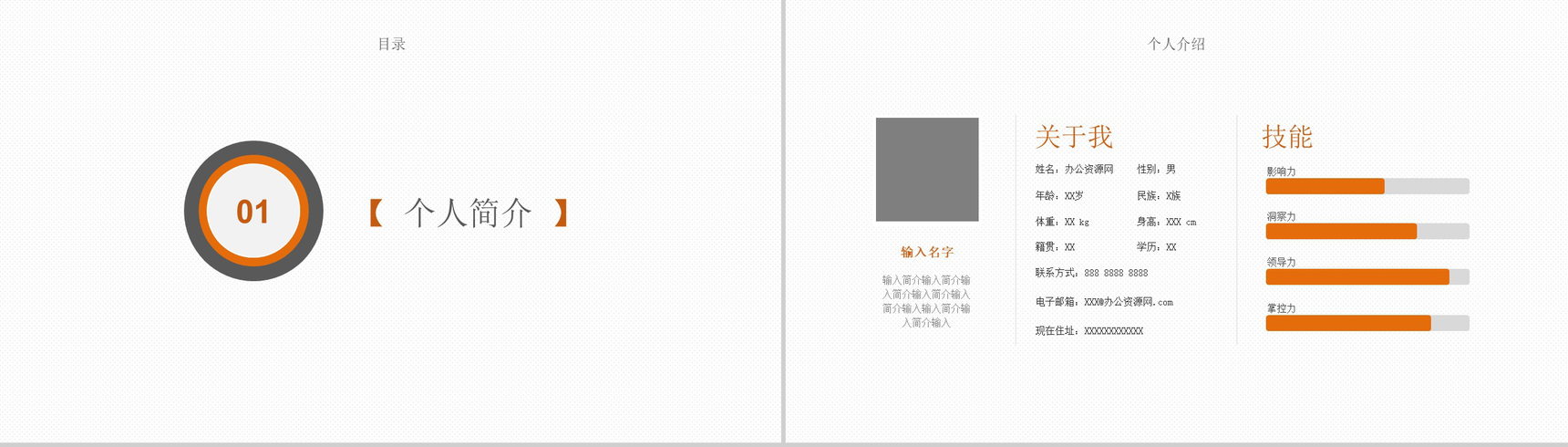 风格微粒体个人简历PPT模板-3