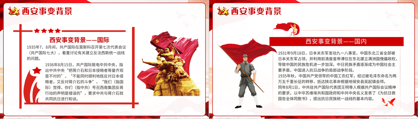 党建纪念西安事变历史转折党政学习PPT模板-3