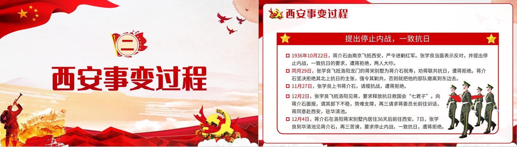 党建纪念西安事变历史转折党政学习PPT模板-5