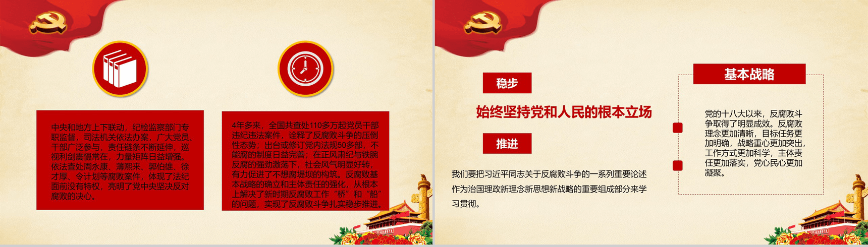 简约坚定不移反对腐败思想党政党风建设PPT模板-6