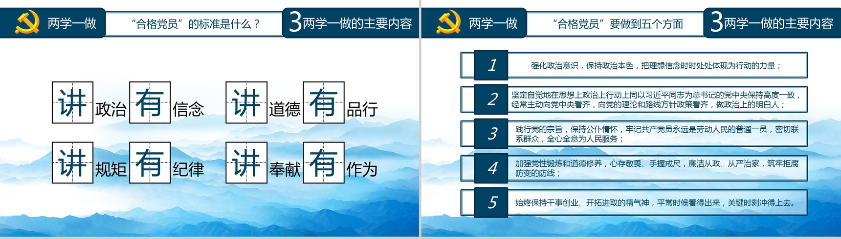 蓝色大气精品党课知识全解PPT模板-13