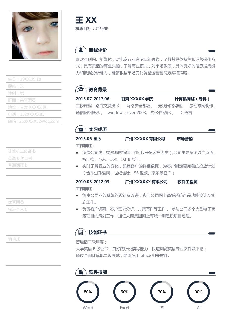电子信息简历模板 自我评价