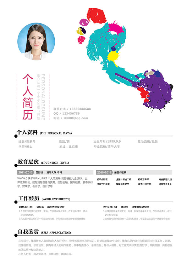 创意护士简历模板psd格式