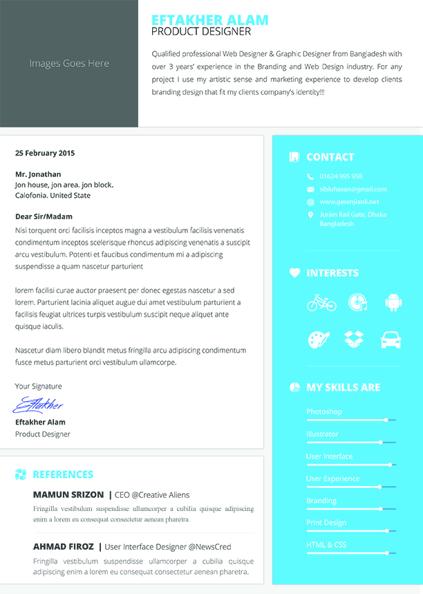 精美个人简历模板psd格式