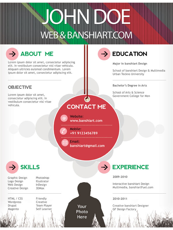 前卫求职简历模板psd格式