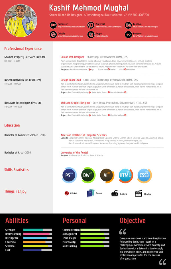 个人简历彩色模板psd格式