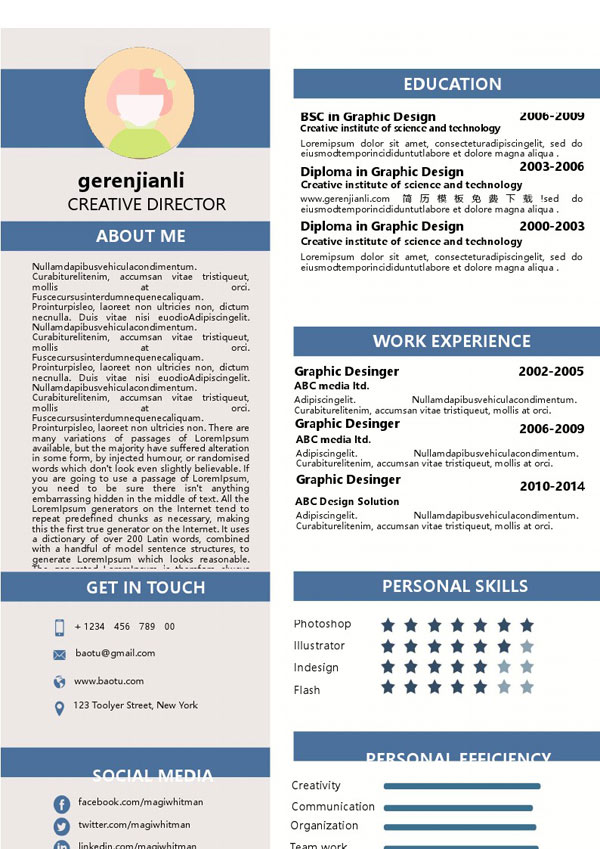 招聘英文简历模板word格式