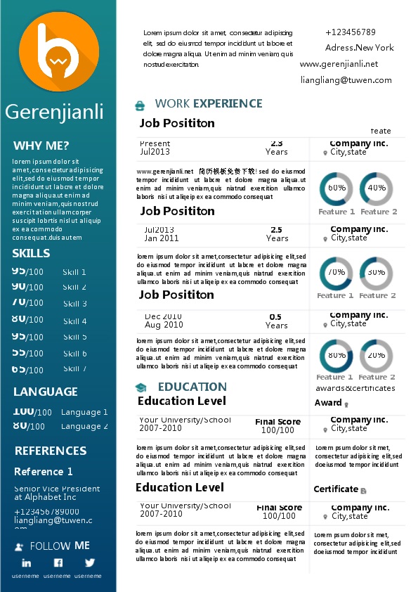 word格式英文简历模板