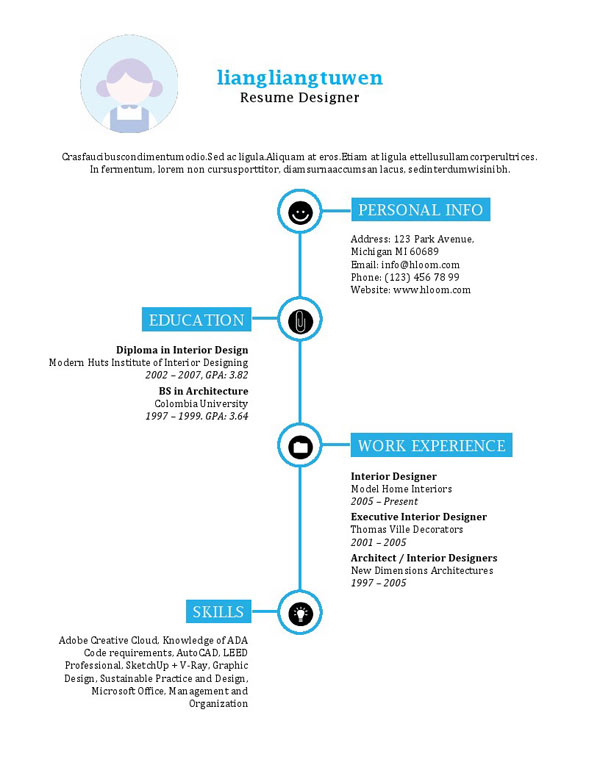 前卫word英语简历模板
