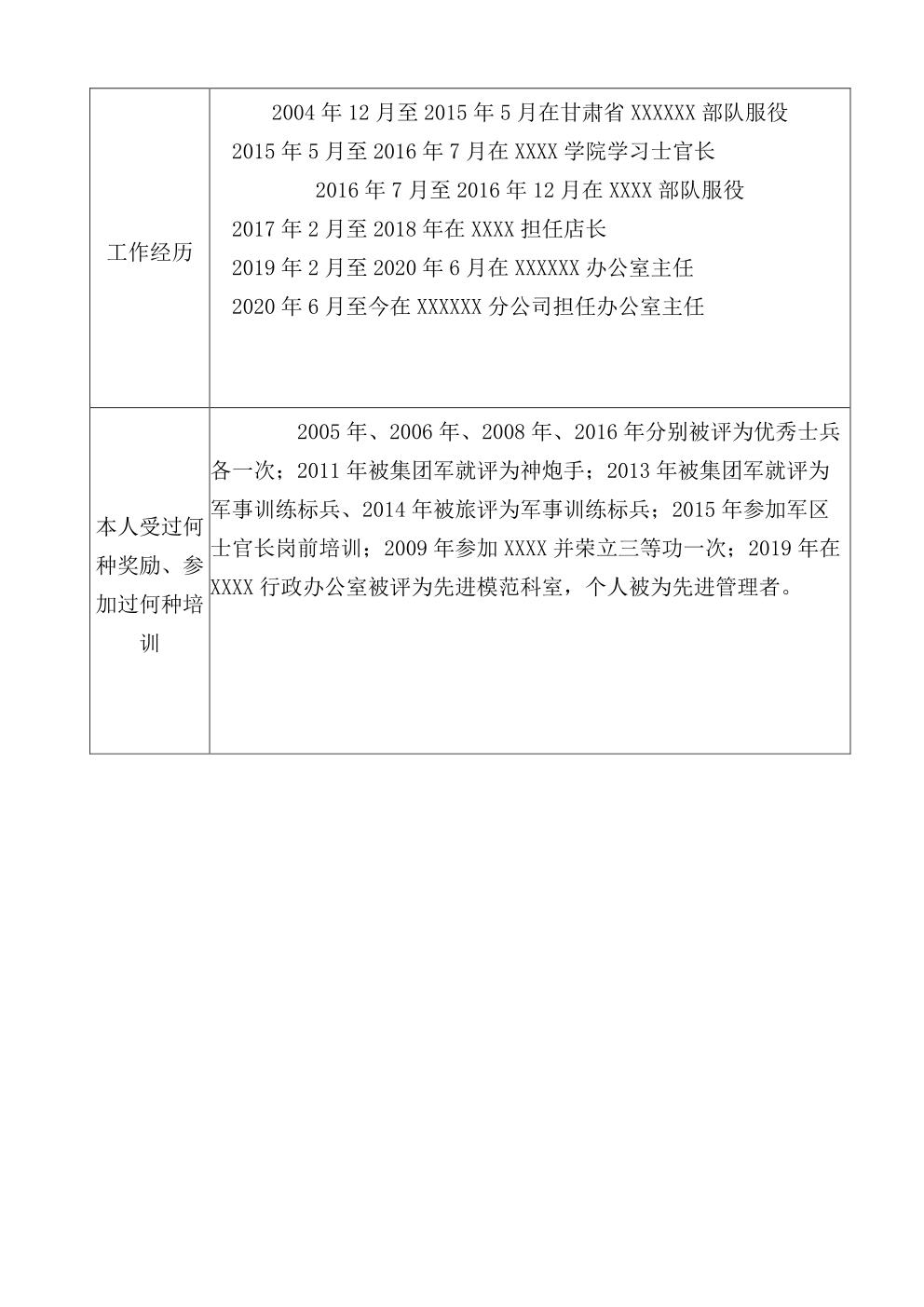 企业经营行政管理类岗位求职简历模板